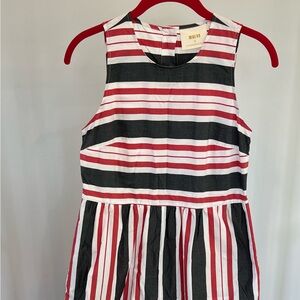Maeve Red and Black Striped Jumpsuit